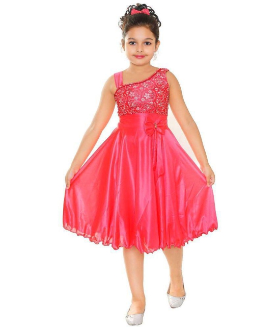 STYLOKIDS - Pink Crepe Girls A-line Dress ( Pack of 1 ) - None