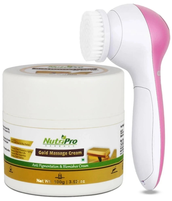 NutriPro Gold Massage Cream With Massager|Gold Leaf, 150GM