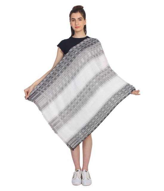 Anekaant Gray Checkered Viscose Stoles