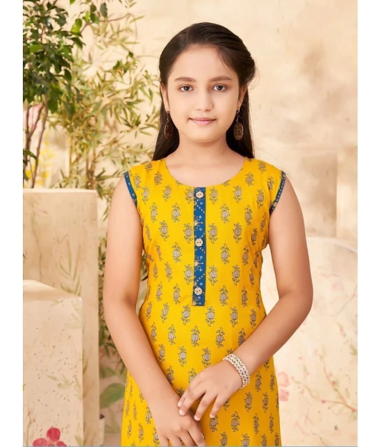 Aarika Yellow Rayon Girls Kurti ( Pack of 1 ) - None