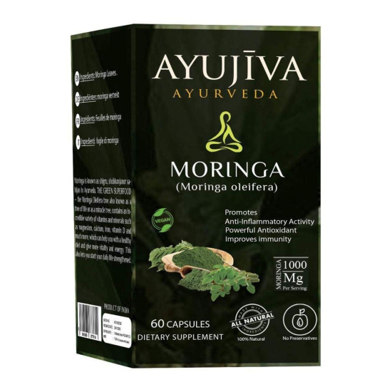 AYUJIVA Organic Moringa Oleifera Capsules (Shigru) - 1000MG -60 Veg Caps?