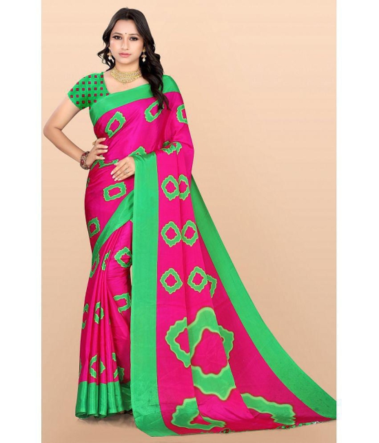 LEELAVATI - Pink Crepe Saree With Blouse Piece ( Pack of 1 ) - Pink