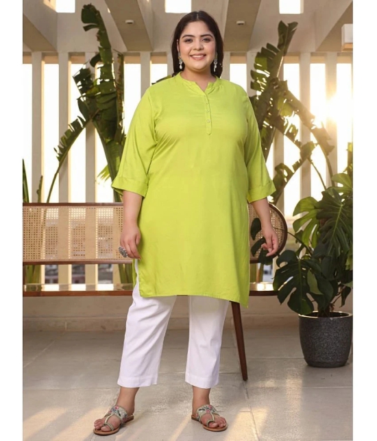 Juniper Rayon Solid Straight Womens Kurti - Green ( Pack of 1 ) - None