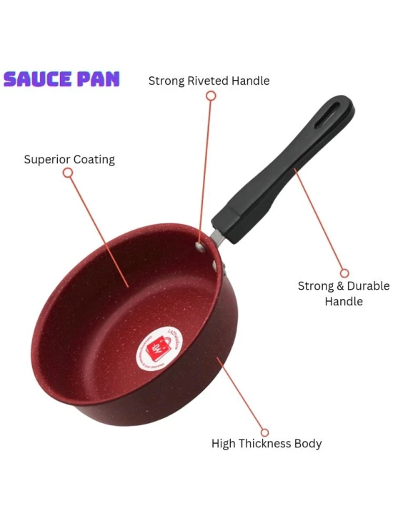 LAZYWINDOW Sauce & Tea Stainer Maroon Hard Anodised Non-Stick Cookware Sets ( Set of 1 )