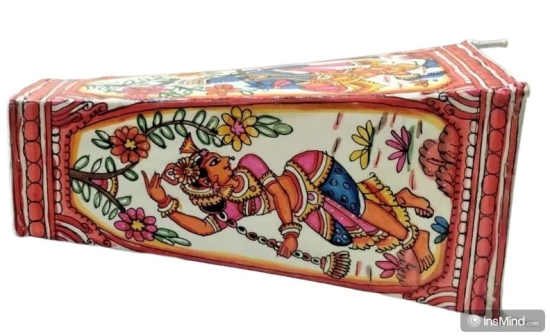  Dancing Radha Krishna Hand Painted Traditional Indian Decorative Fabric Lantern