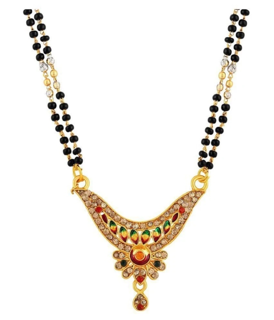 Asmitta Fancy Meenakari Gold tone double string Mangalsutra For Women - Golden