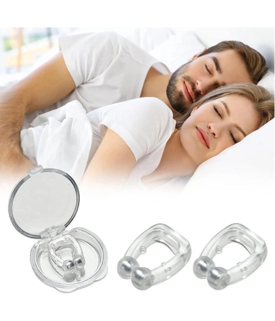 Anti-Snoring Device Silicone Nose Clip | Snore stopper magnetic Mini Comfortable Sleep Aid | Portable Snore Free Devices for Ease Breathing Men Women (Pack of 2)