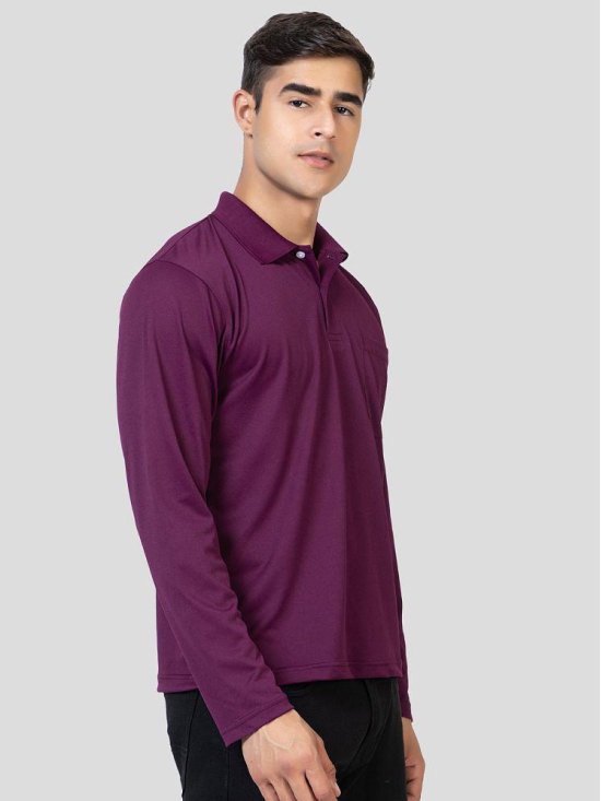 YHA - Purple Cotton Blend Regular Fit Men's Polo T Shirt ( Pack of 1 ) - None