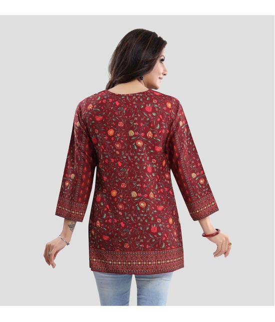 Meher Impex - Maroon Crepe Womens Tunic ( Pack of 1 ) - None