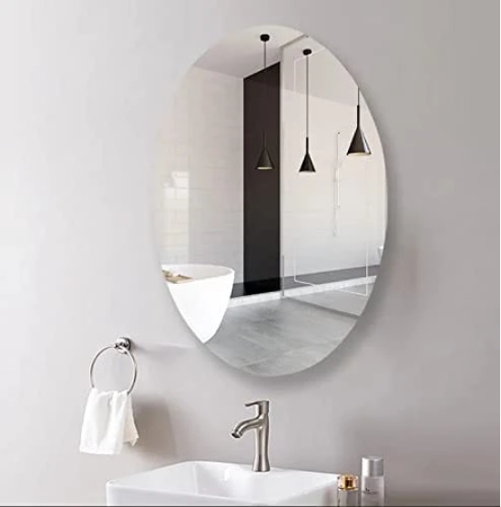 Oval Shape Wall Sticker Mirror Frameless Oval Mirror Plastic Sheet Gives A Mirror Effect Wall Sticker