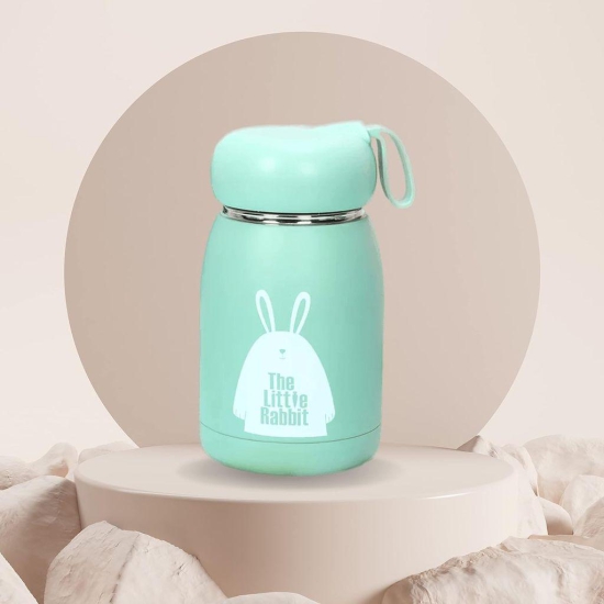 Urban Oasis The Little Rabbit 340ml Green Glass Water Bottle Leak-Proof & BPA-Free (Set of 1)