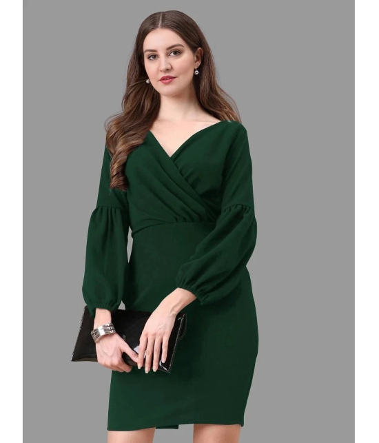 Apnisha Polyester Solid Above Knee Womens Bodycon Dress - Green ( Pack of 1 ) - None