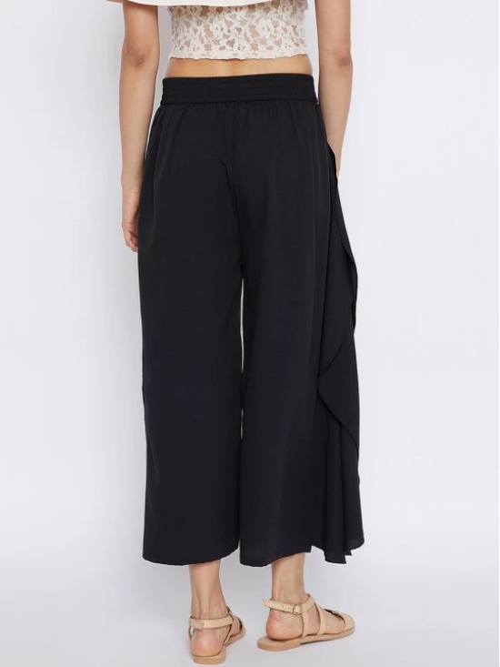 Women Black Relaxed Loose Fit Solid Culottes