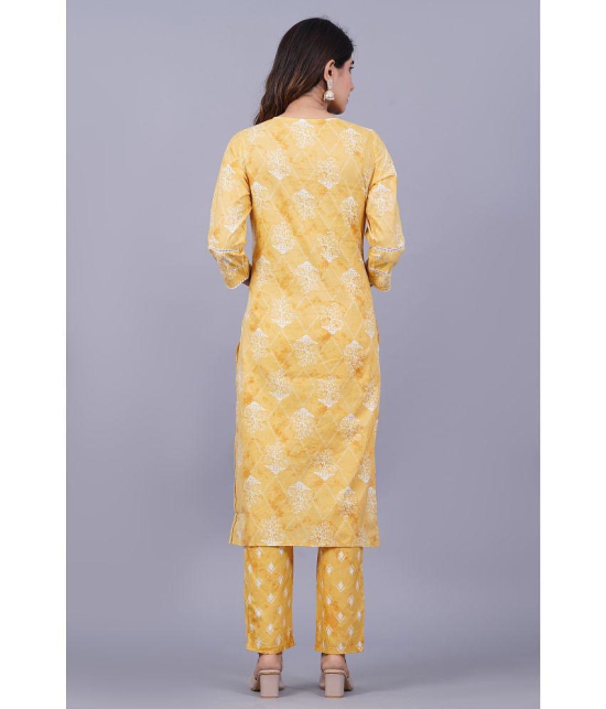 Doriya - Yellow Straight Cotton Blend Womens Stitched Salwar Suit ( Pack of 1 ) - None