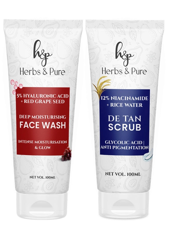 Deep Moisturising 5% Hyaluronic Acid Face Wash & De tan Scrub