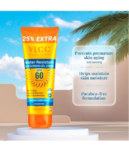 VLCC Water Resistant SPF 60 PA+++ Sunscreen Gel Cream, 100 g with 25 g Extra (Pack of 2)