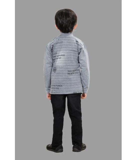 DKGF Fashion - Light Grey Cotton Blend Boys Shirt & Pants ( Pack of 1 ) - None