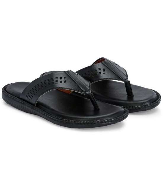 Leeport Black Mens Slide Flip Flop - None