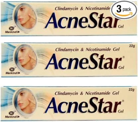 Acnestar Gel Anti-inflammatory  Anti-bacterial  For Acne Pimples Whiteheads And Blackheads  (22 gm x Pack of 3)