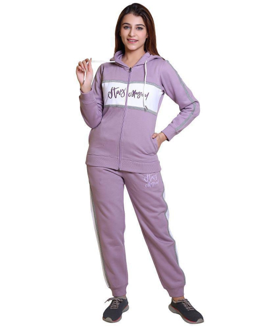 Wild West Purple Fleece Self Design Tracksuit - Pack of 1 - None