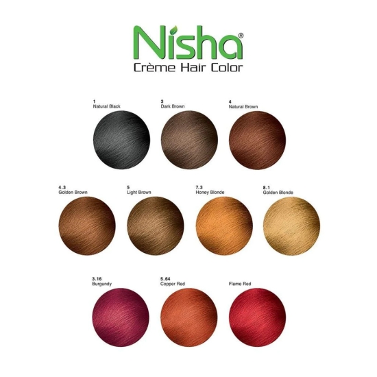 Nisha Creme Hair Color Golden Brown 40g Pack of 6, Permanent Hair Color for Women Men, No Ammonia, 100% Grey Coverage