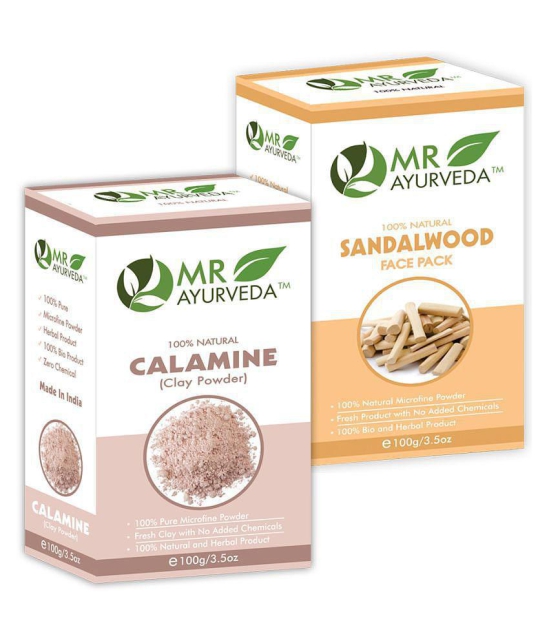 MR Ayurveda Organic Calamine & Sandalwood Powder Face Pack Masks 200 gm Pack of 2