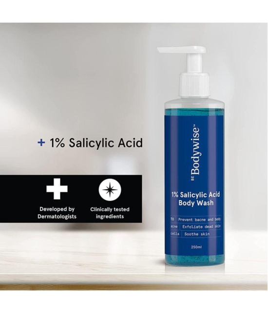 Bodywise 1% Salicylic Acid Body Wash for Women for Cleansing Skin & Preventing Body Acne | Paraben and SLS free | 250ml