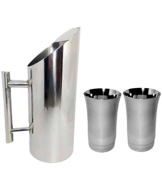 A & H ENTERPRISES Water Jug Daily Use Stainless Steel Jug and Glass Combo 1500 mL - Steel