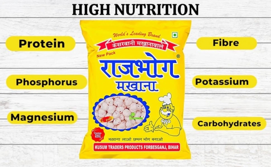 Rajbhog | Phool Makhana | Foxnuts | Rich in Fiber | Naturally Fat-Free Makhana | 250 Gm