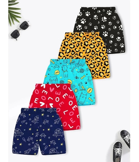 Trampoline - Multicolor Cotton Boys Shorts ( Pack of 5 ) - None