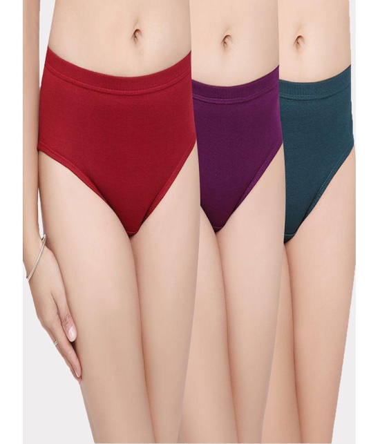 IN CARE LINGERIE - Multi Color Cotton Solid Womens Hipster ( Pack of 3 ) - None