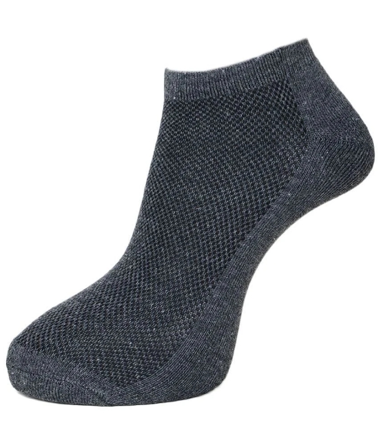 Dollar Cotton Blend Mens Self Design Dark Grey Ankle Length Socks ( Pack of 3 ) - Dark Grey