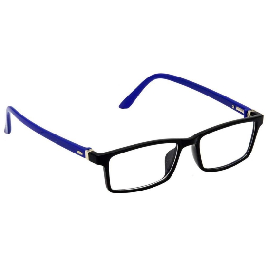 Hrinkar Rectangle Computer Glasses with Anti-Glare and Blue Ray Cut Lenses for Office, Gaming, Online Classes and Mobile/Computer Eye Protection Blue and Black Frame for Men & Women