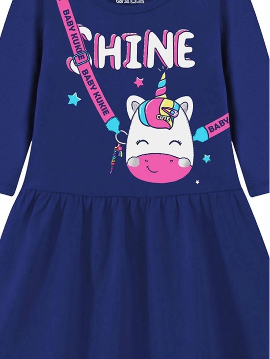 Trampoline Blue Cotton Blend Girls Frock ( Pack of 1 ) - None