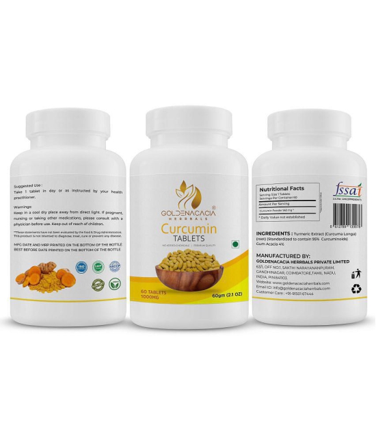 GOLDENACACIA HERRBALS Curcumin 1000mg 60 Tablets 1 no.s