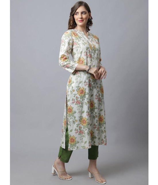 Pistaa Viscose Printed Straight Women's Kurti - Green ( Pack of 1 ) - None