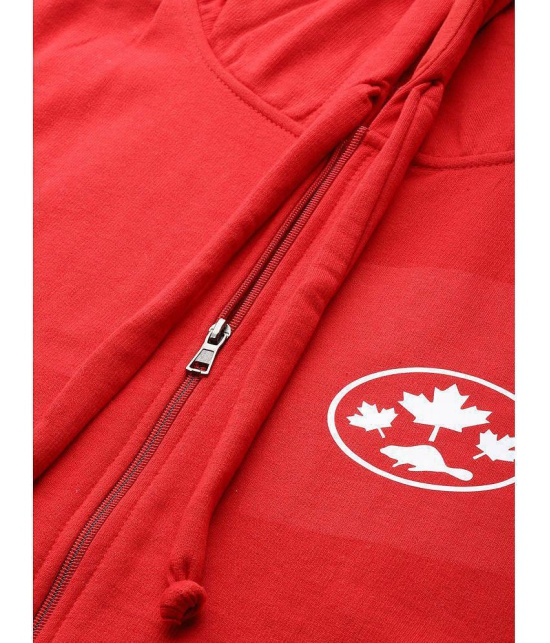 Rute Fleece Red Hooded Sweatshirt - None