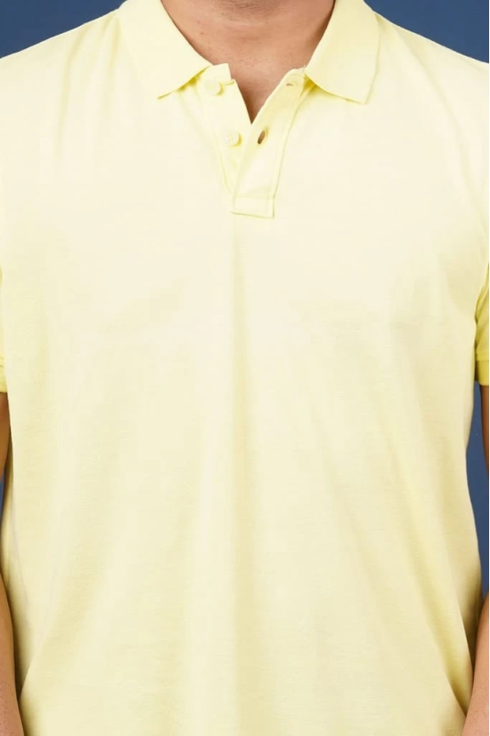 Men's Lt.Yellow Solid Polo T-Shirt