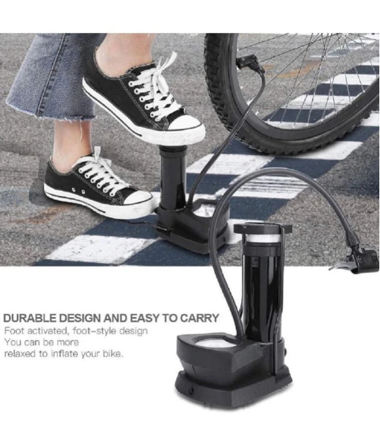 Portable Bike Air Pump Cycle Foot Pump Foot Activated with Pressure Gauge Floor Bikes Pump & Cycle Pump Tire Pump