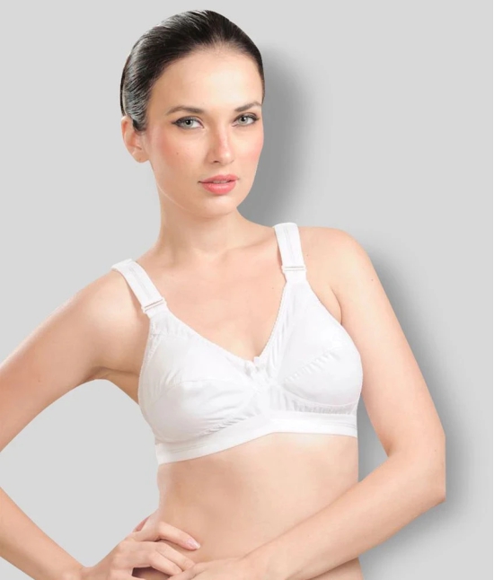 Madam - White Cotton Non - Padded Womens Minimizer Bra ( Pack of 1 ) - 46B