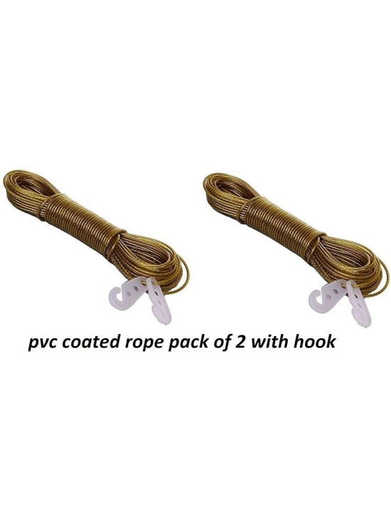 Set of 2 PVC Coated Steel 20 Mtr Anti-Rust Wire Rope for Drying Cloths Outside Balcony, Home Terrace, Home Garden