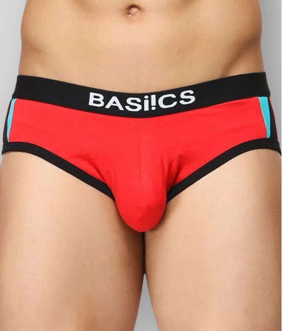 BASIICS By La Intimo - Red Cotton Blend Mens Briefs ( Pack of 1 ) - XL