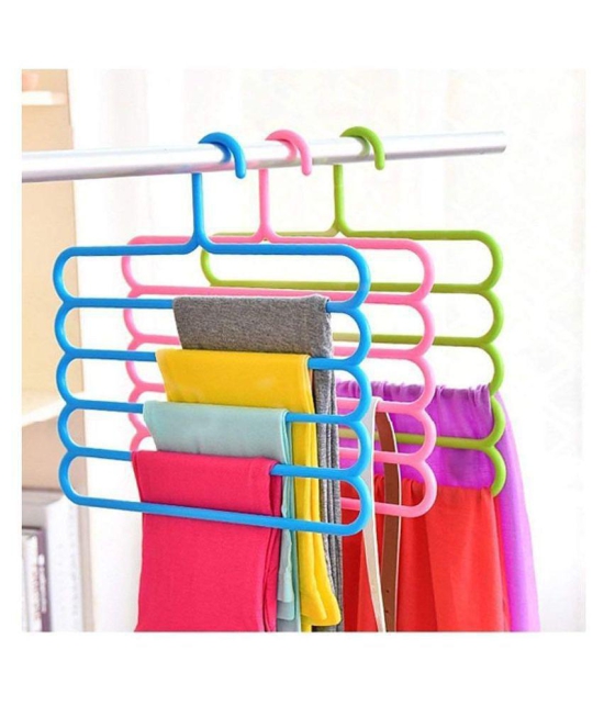 5 in 1 Multipurpose Plastic Hanger, Assorted (5-Layer)