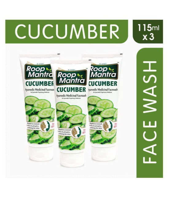 Roop Mantra Cucumber Face Wash 115ml, Pack of 3 (Helpful to Purify the Skin, Control Acne Pimples, Blemishes & Skin Infections, Remove Excess Oil & Dirt)