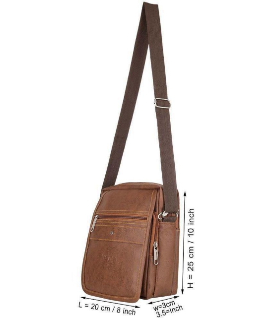 Raylan - Brown Textured Messenger Bag - Brown