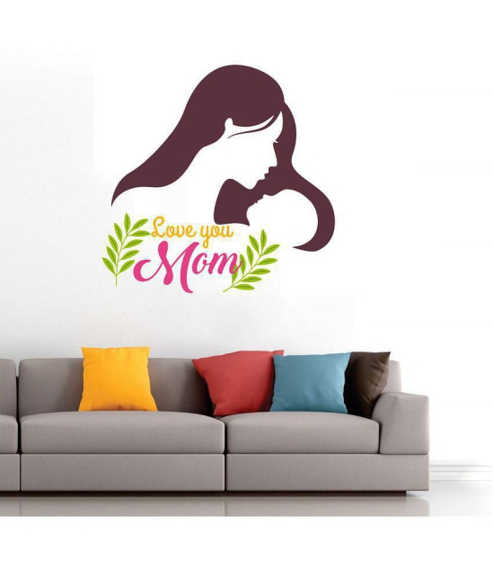 Asmi Collection Love You Mom Mothers Day Wall Sticker ( 61 x 60 cms )