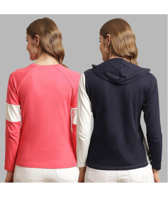 Fabflee - Multicolor Cotton Regular Fit Women''s T-Shirt ( Pack of 2 ) - None