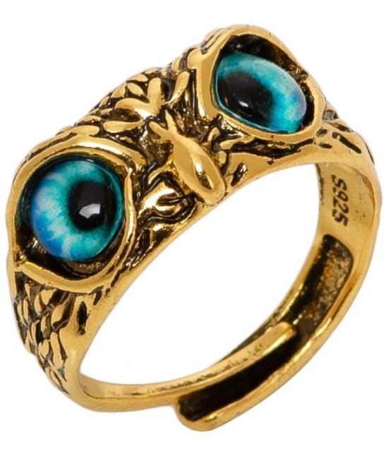 Fashion Frill Owl Face Ring | Owl Ring | Unisex Style | Stainless Steel | Adjustable | Gold Plated |Eagle | Animal| Finger Ring For Men Boys Girls Women. - None