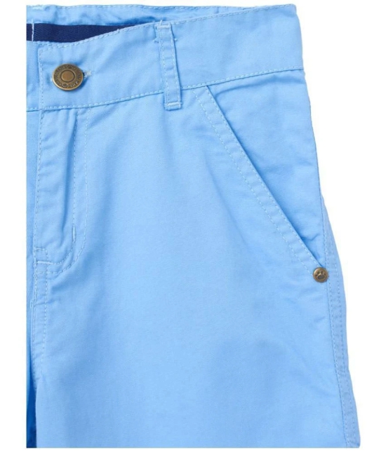 Cub McPaws Boys Regular Fit Sky Blue Fashion Shorts|Cotton | 4 - 12 Years - None