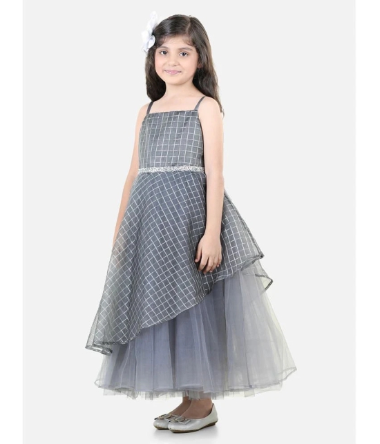 Toy Balloon Kids Grey Net Girls Fit And Flare Dress ( Pack of 1 ) - None